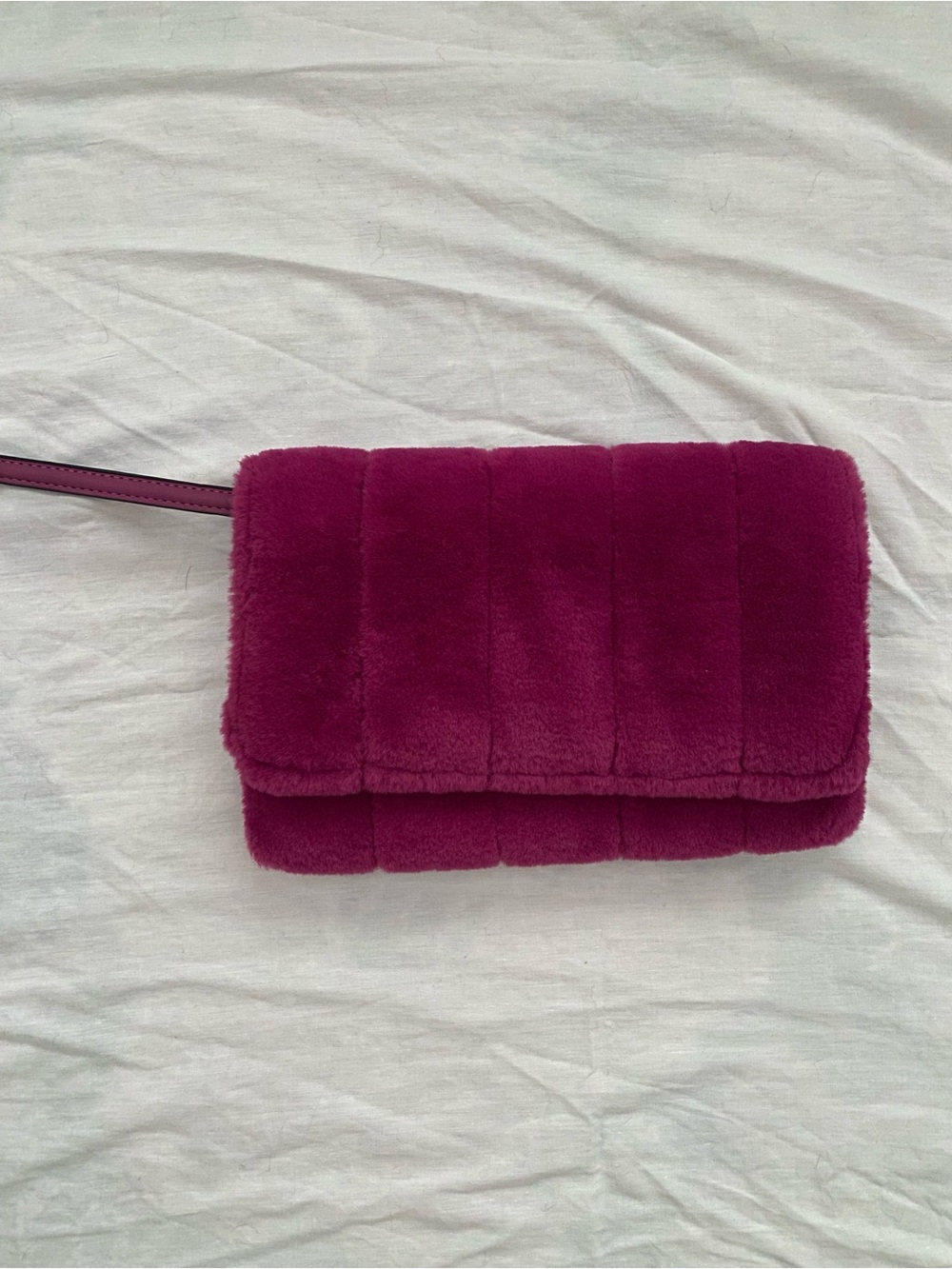 a new day Quilted Plush Crossbody Bag in Deep Magenta